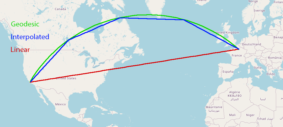 Geodesic vs Interpolated vs Linear