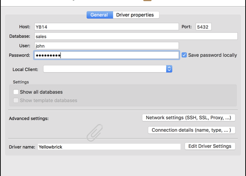 Setup Yellowbrick Connection